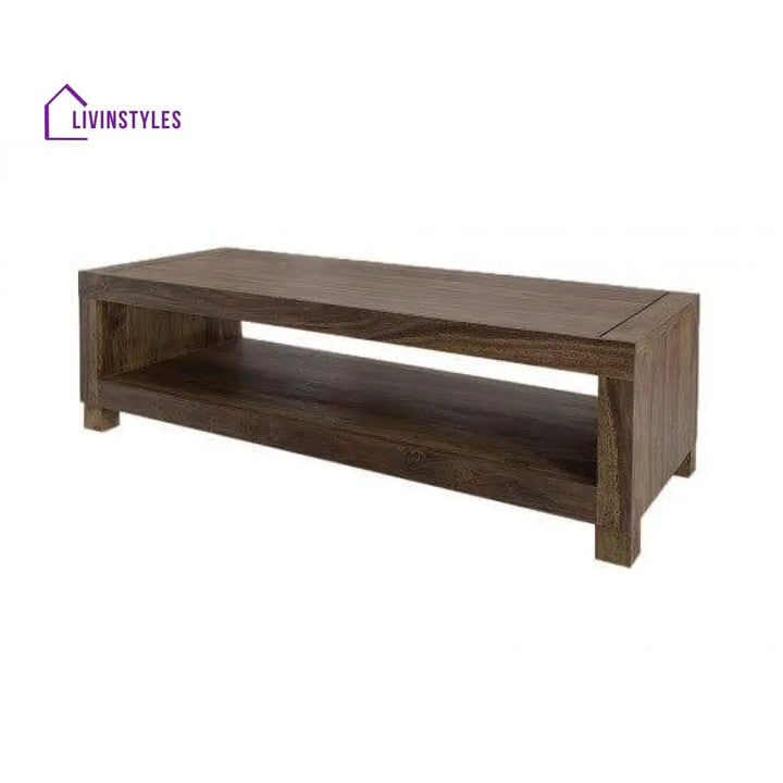 Providence Solid Sheesham Wood Tv Unit | Coffee Table In Walnut Finish