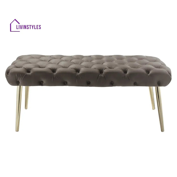 Puja Stainless Steel Claude Velvet Bench