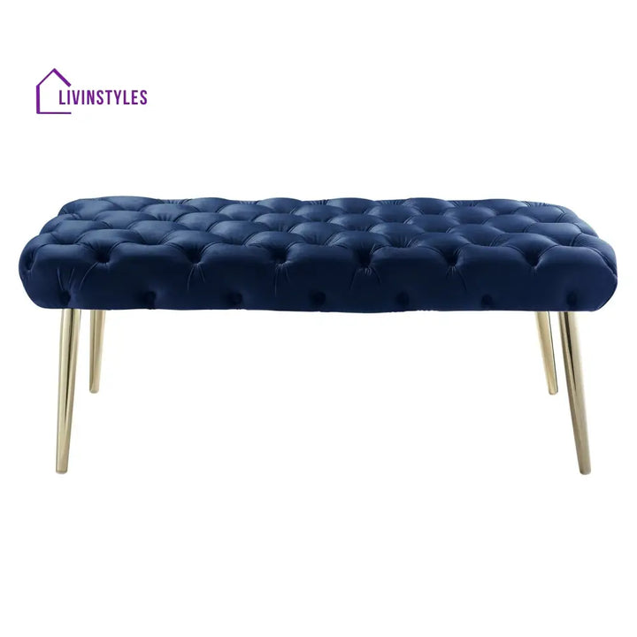 Puja Stainless Steel Claude Velvet Bench