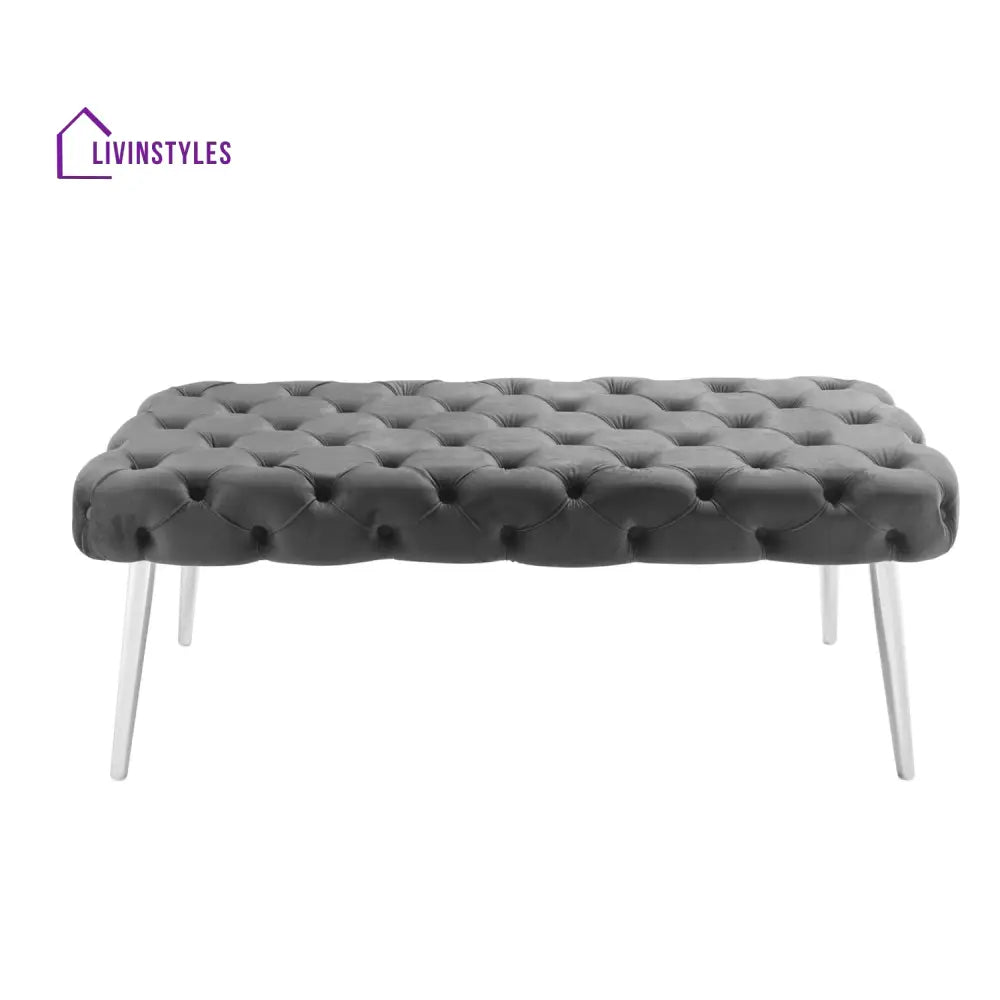 Puja Stainless Steel Claude Velvet Bench