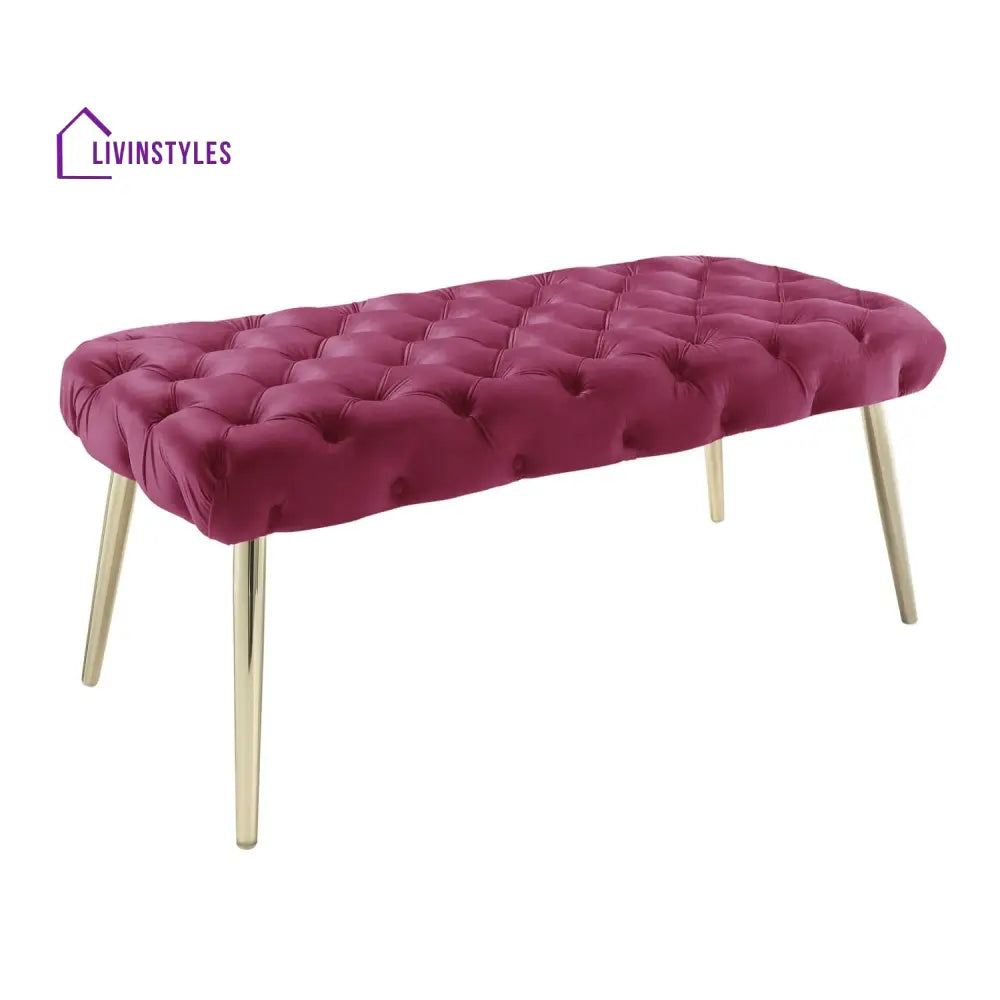 Puja Stainless Steel Claude Velvet Bench