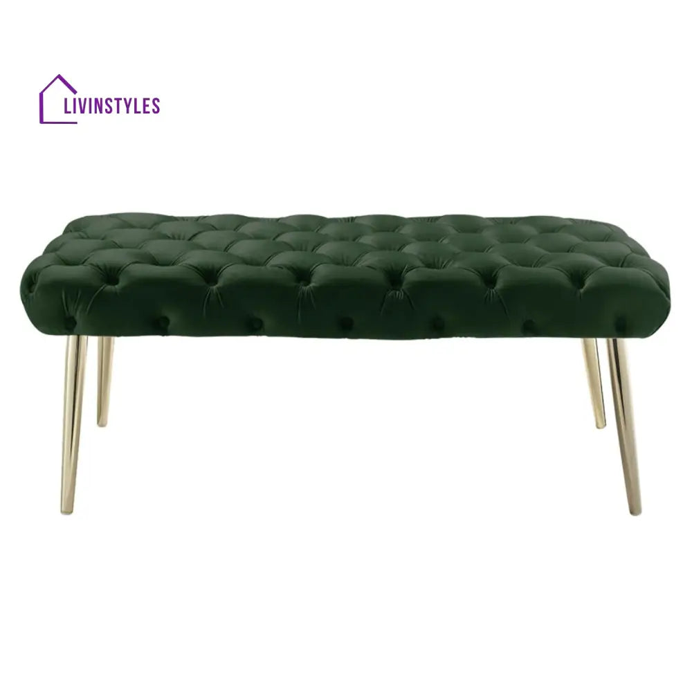 Puja Stainless Steel Claude Velvet Bench