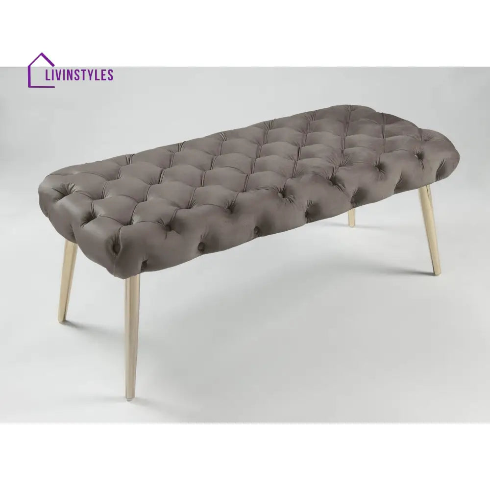 Puja Stainless Steel Claude Velvet Bench