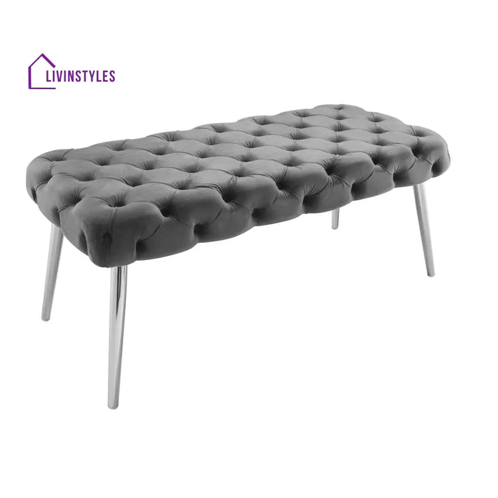 Puja Stainless Steel Claude Velvet Bench