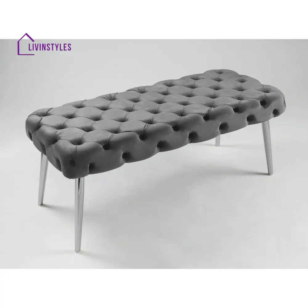 Puja Stainless Steel Claude Velvet Bench