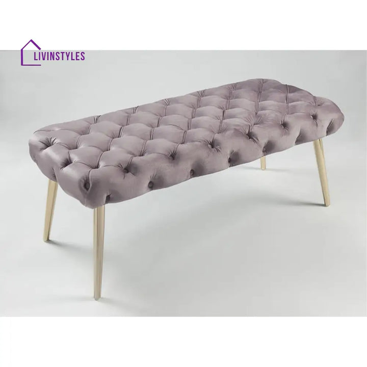 Bench - Claude Velvet Button Tufted Rectangular Bench