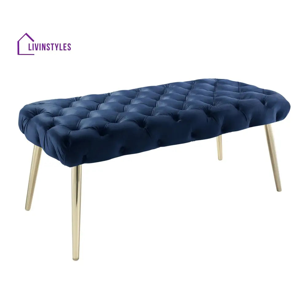 Puja Stainless Steel Claude Velvet Bench