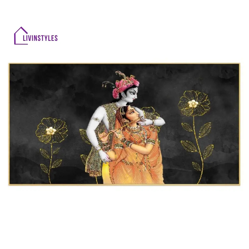 Pure Love: Radha And Krishna Wall Painting