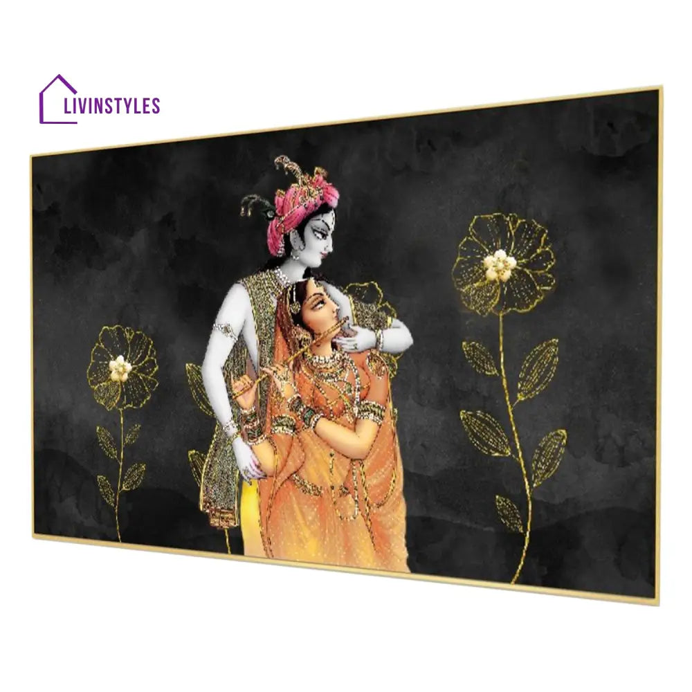 Pure Love: Radha And Krishna Wall Painting