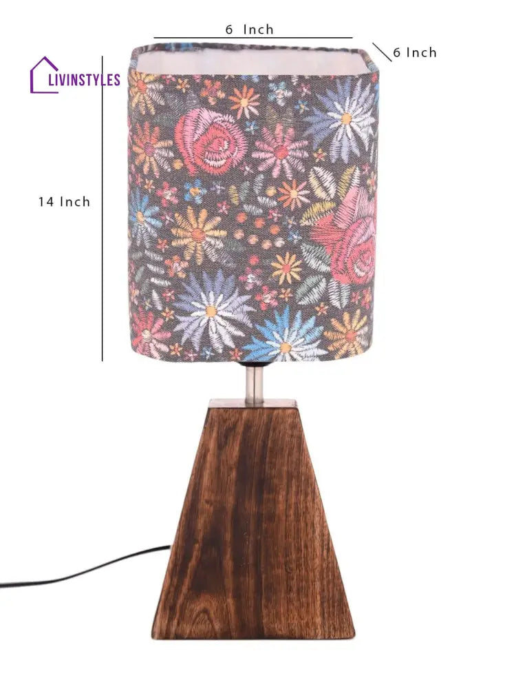 Pyramid Black Floral Stich Lamp