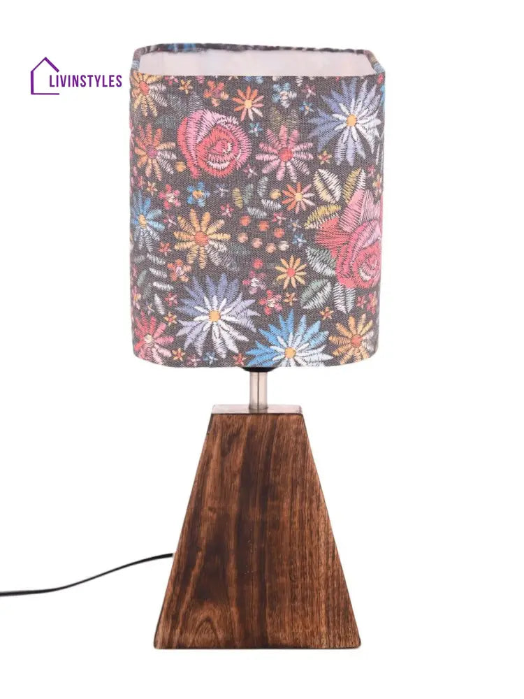 Pyramid Black Floral Stich Lamp