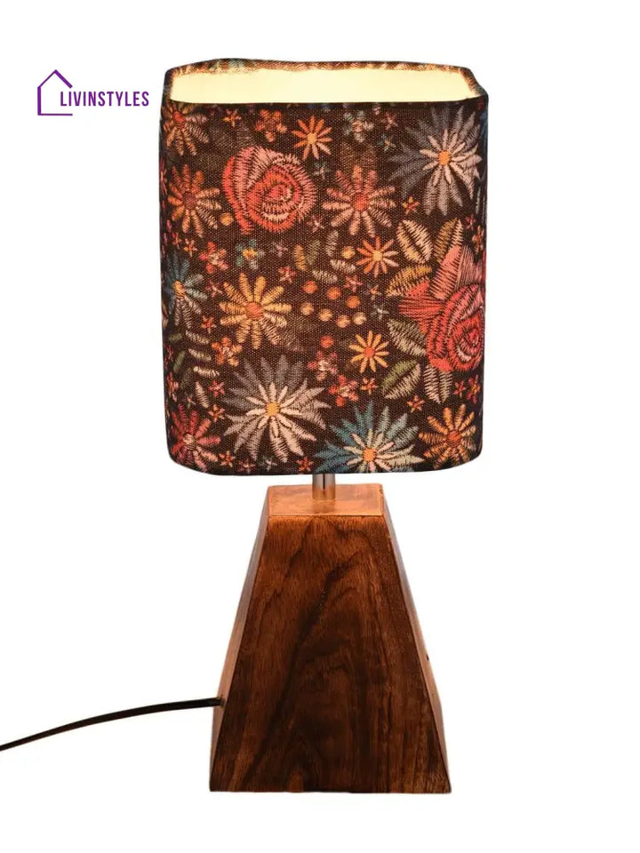 Pyramid Black Floral Stich Lamp