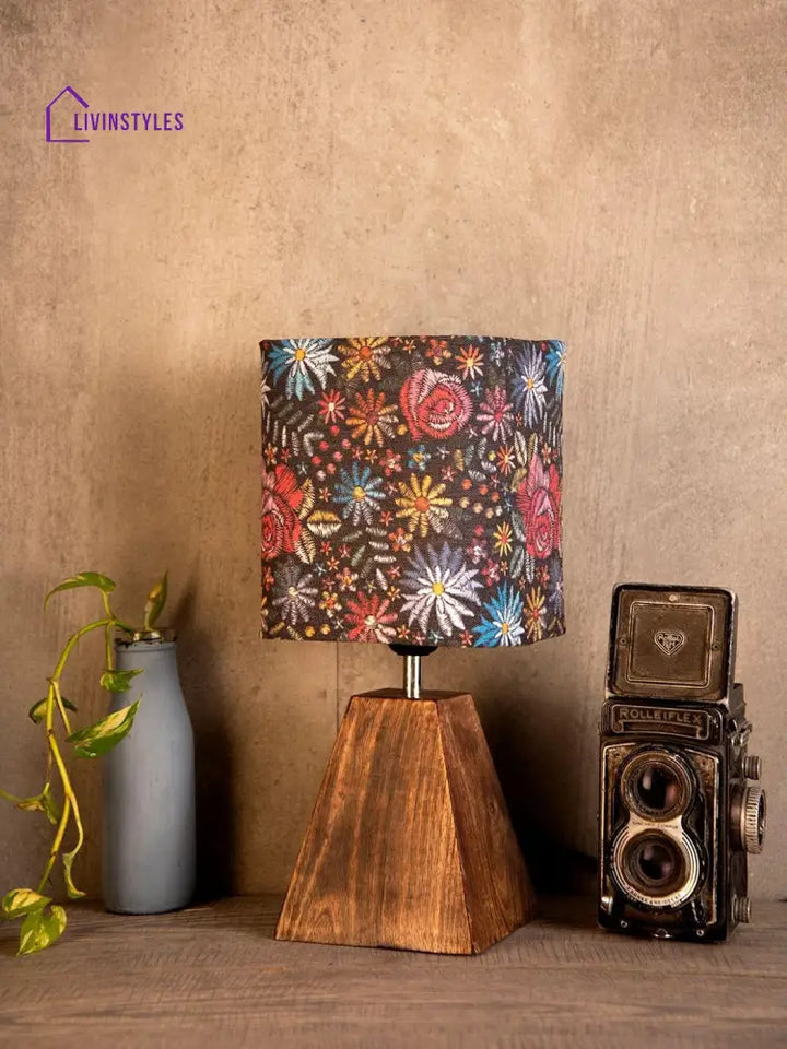 Pyramid Black Floral Stich Lamp