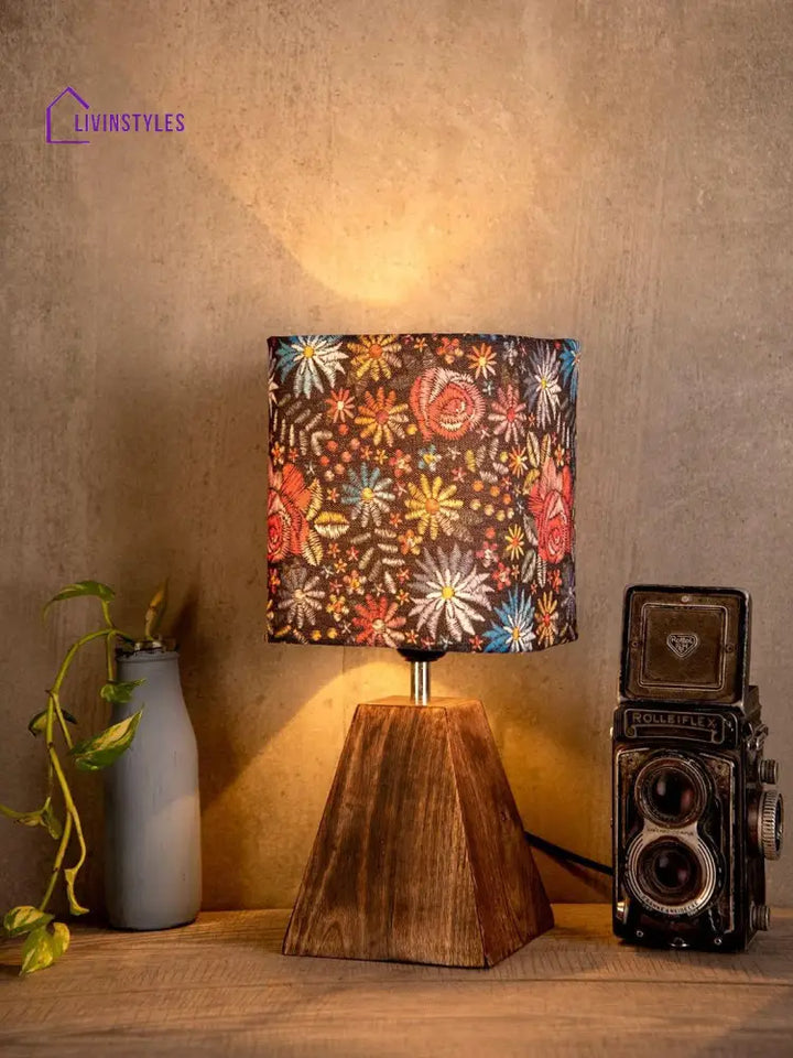 Pyramid Black Floral Stich Lamp