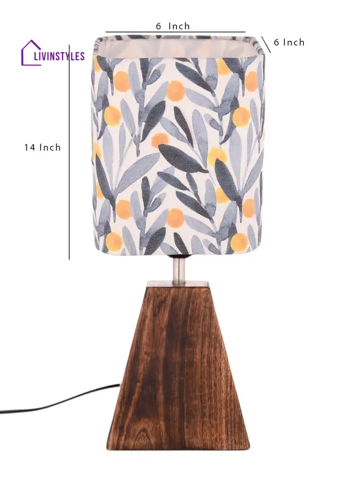 Pyramid Leafy Print Lamp