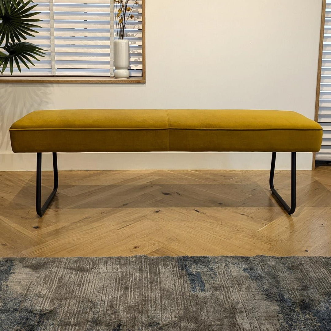 Darina 3 Seater Backless Dining Bench Mustard