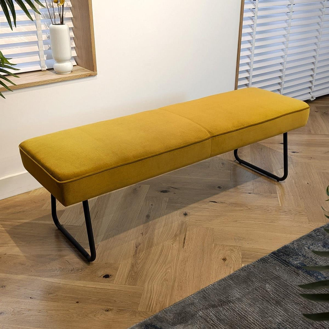 Darina 3 Seater Backless Dining Bench Mustard