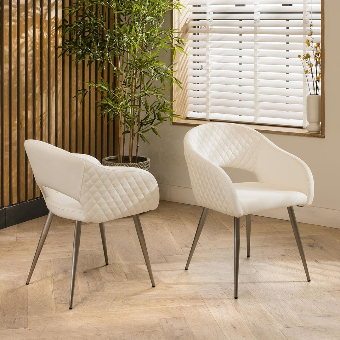 Angelina 6 Lucy Carver Dining Chairs White