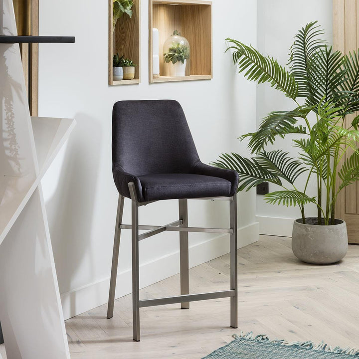 Miroslava Ultra-Modern Bar Stool Charcoal Grey