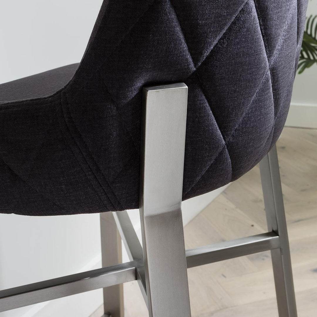 Miroslava Ultra-Modern Bar Stool Charcoal Grey