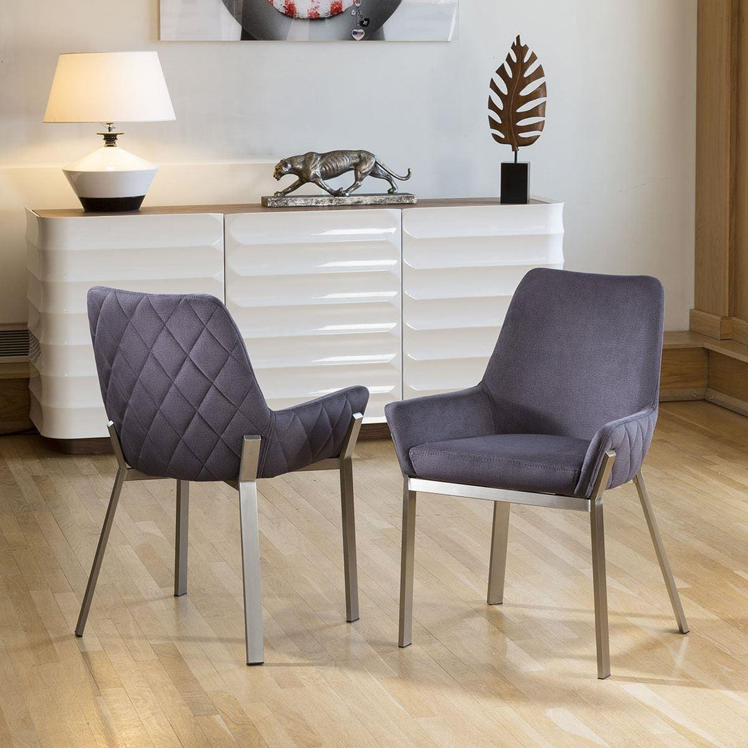 Miroslava Ultra-Modern Bar Stool Charcoal Grey