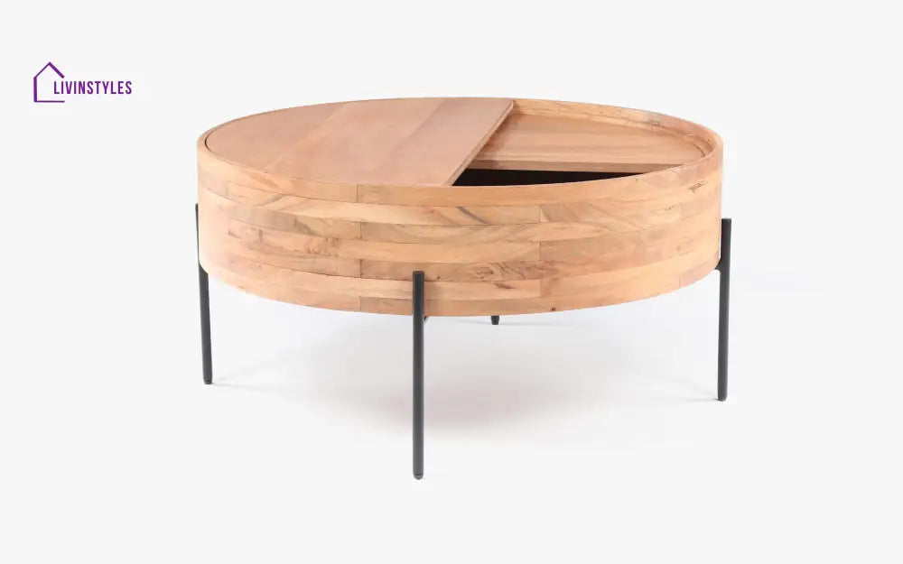 Queen Unique Wooden Coffee Table | Drum Shape Multipurpose Table For Home Coffee Table