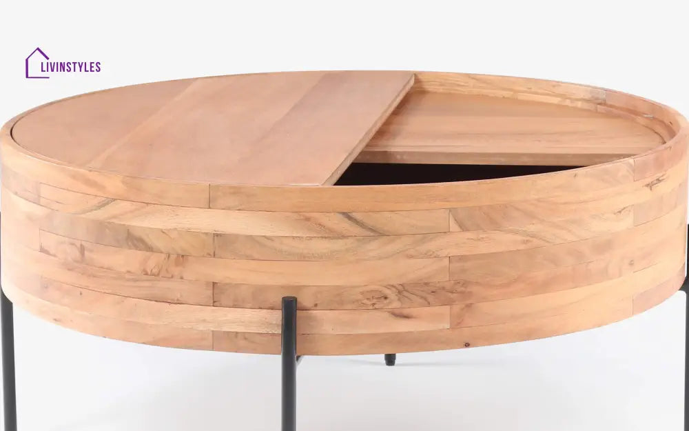 Queen Unique Wooden Coffee Table | Drum Shape Multipurpose Table For Home Coffee Table