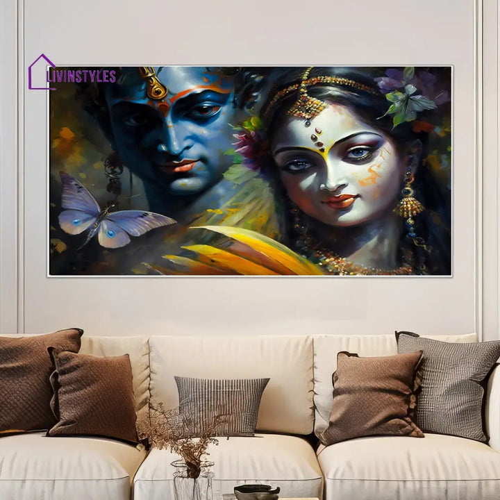 Radha Krishna Divine Love Art Wall Painting