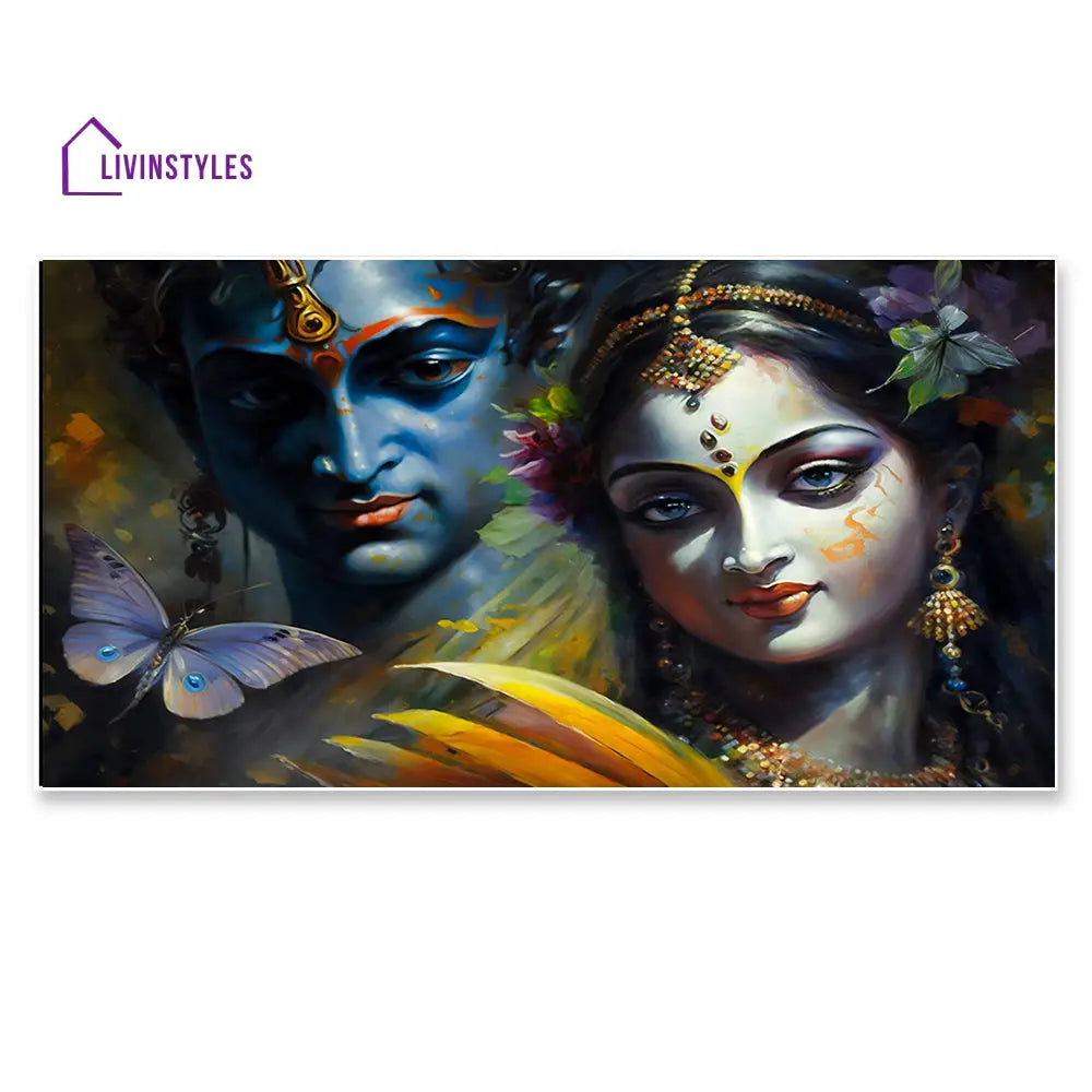 Radha Krishna Divine Love Art Wall Painting