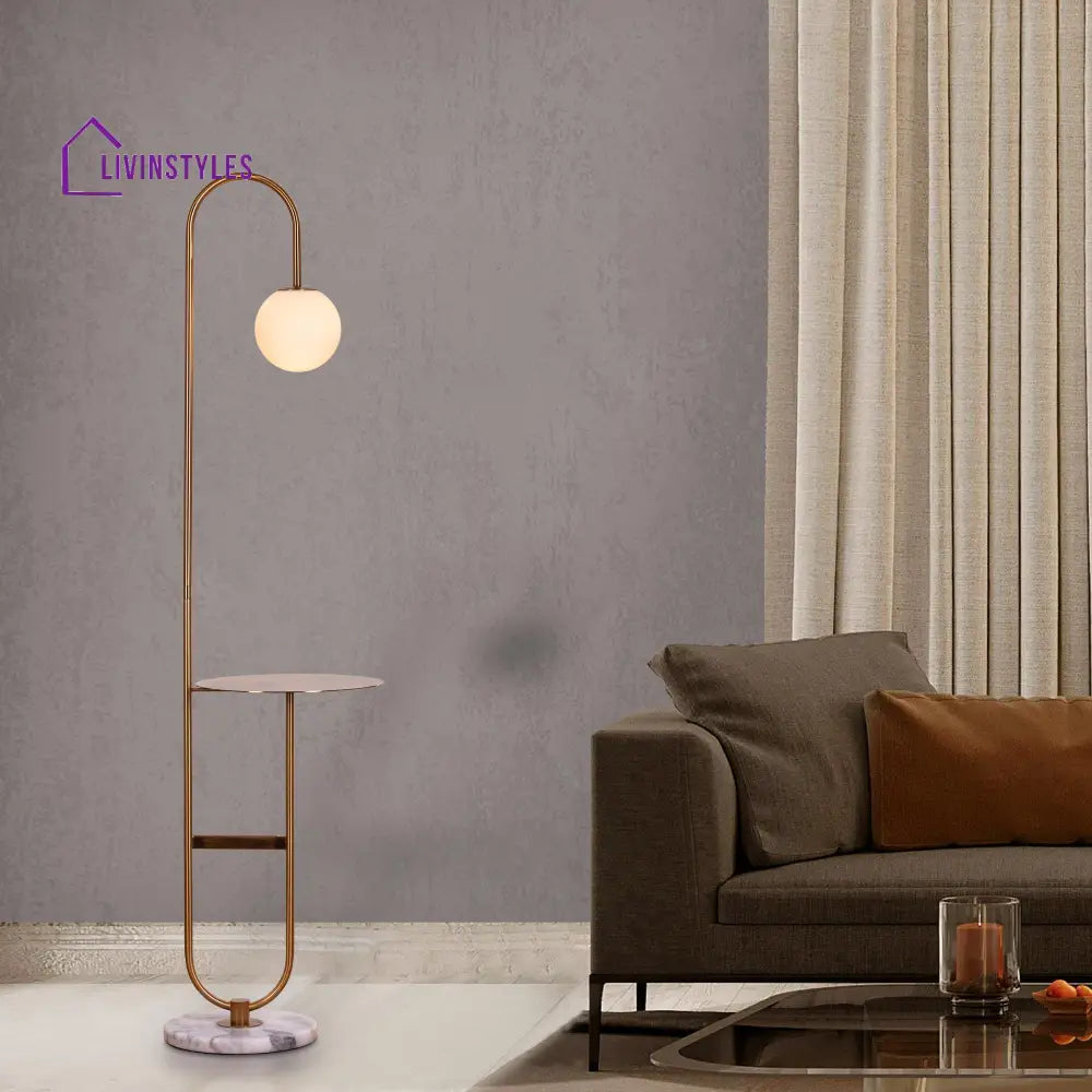 Radha Metal And Marble Floor Lamp Lamps