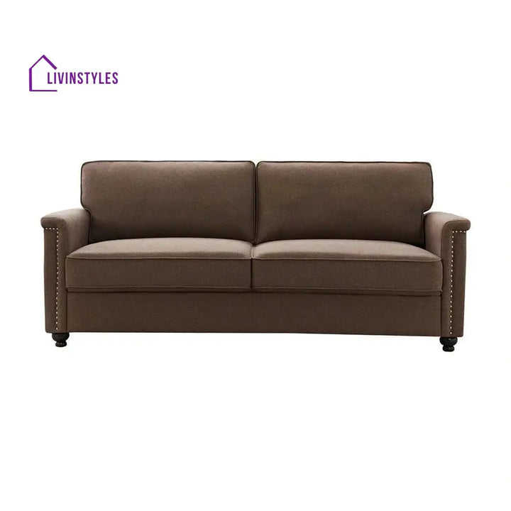 Radhika 3 Seater Sofa In Brown Colour