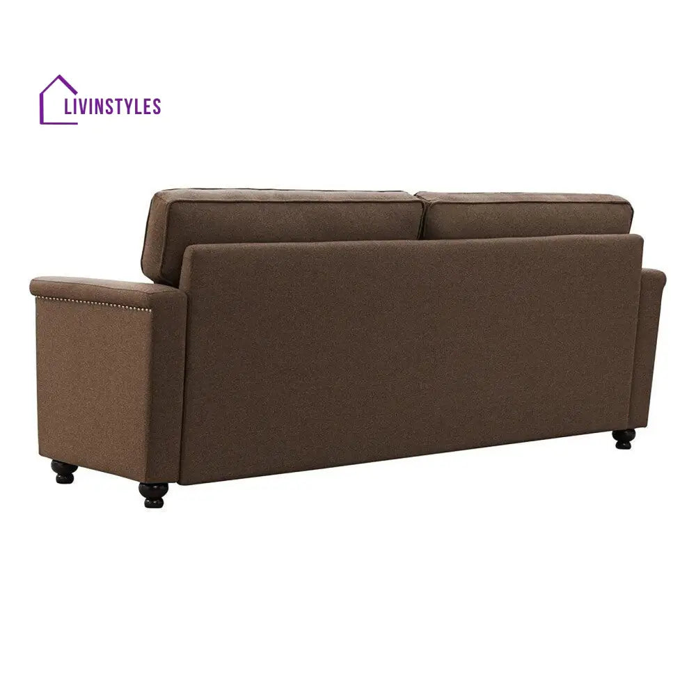 Radhika 3 Seater Sofa In Brown Colour