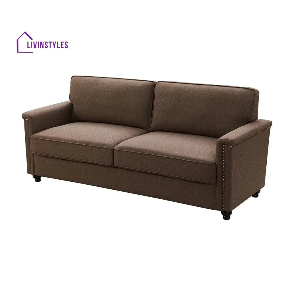 Radhika 3 Seater Sofa In Brown Colour