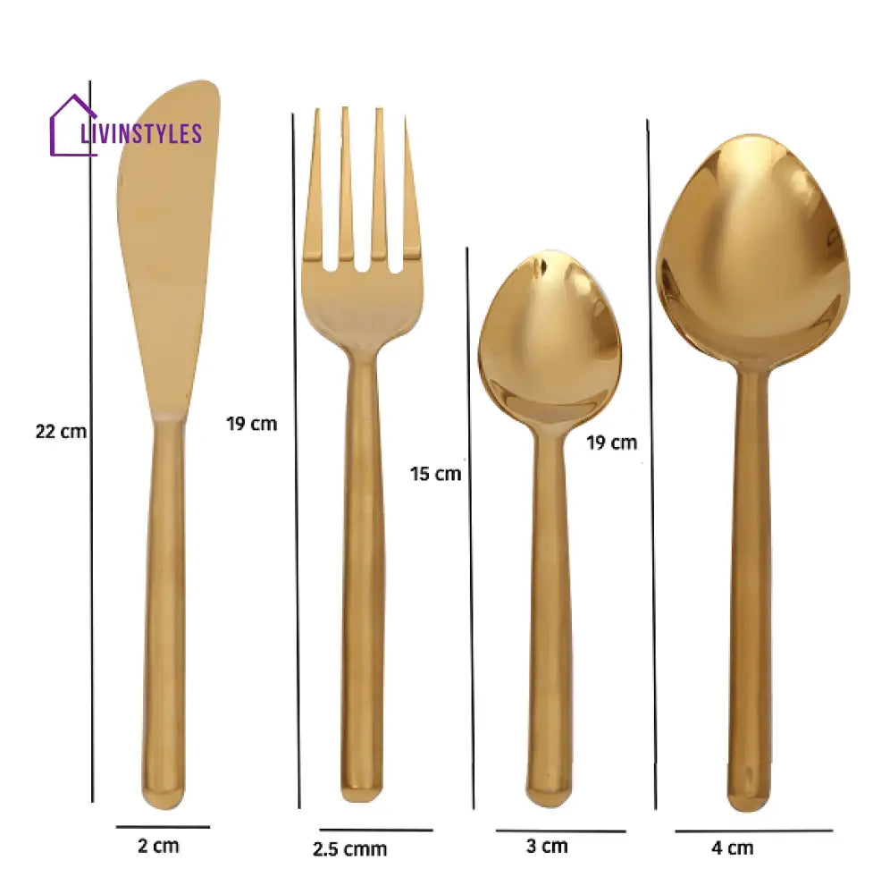 Radiant Reflections Gold Cutlery Set Of 16