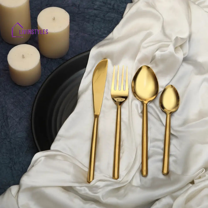 Radiant Reflections Gold Cutlery Set Of 16