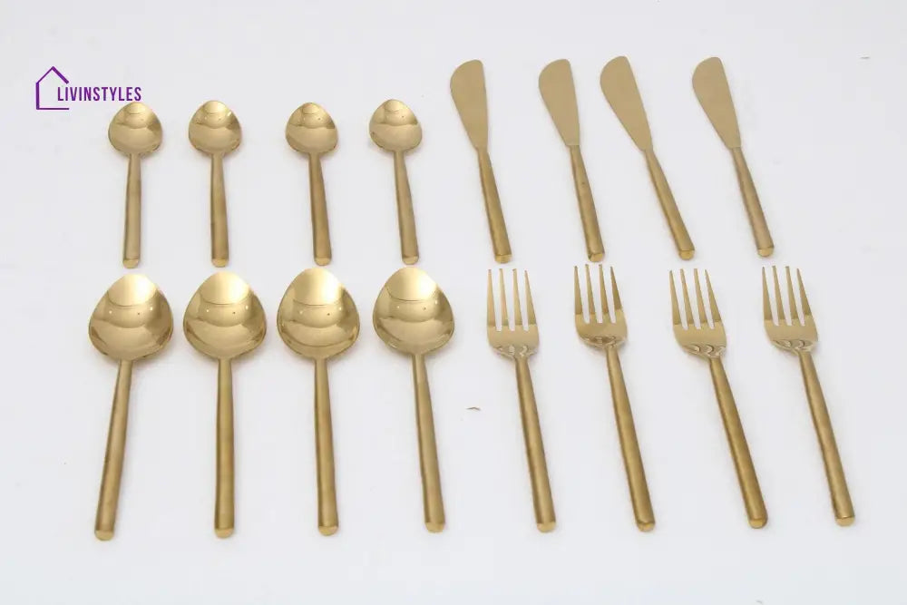 Radiant Reflections Gold Cutlery Set Of 16