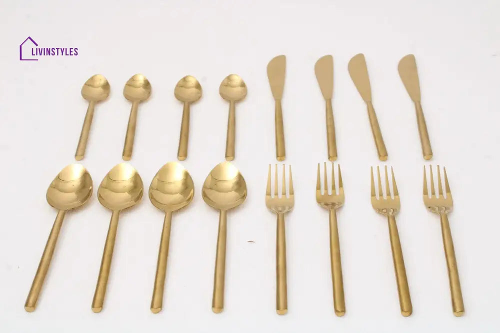 Radiant Reflections Gold Cutlery Set Of 16