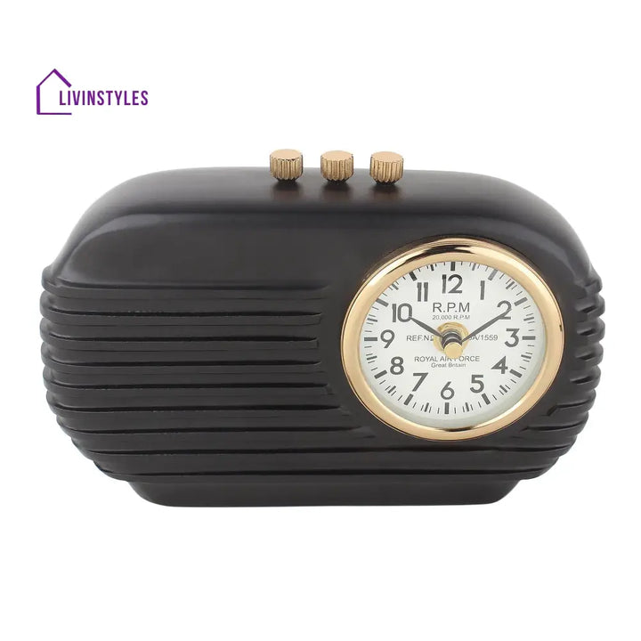 Radio Reverie Table Clock In Black