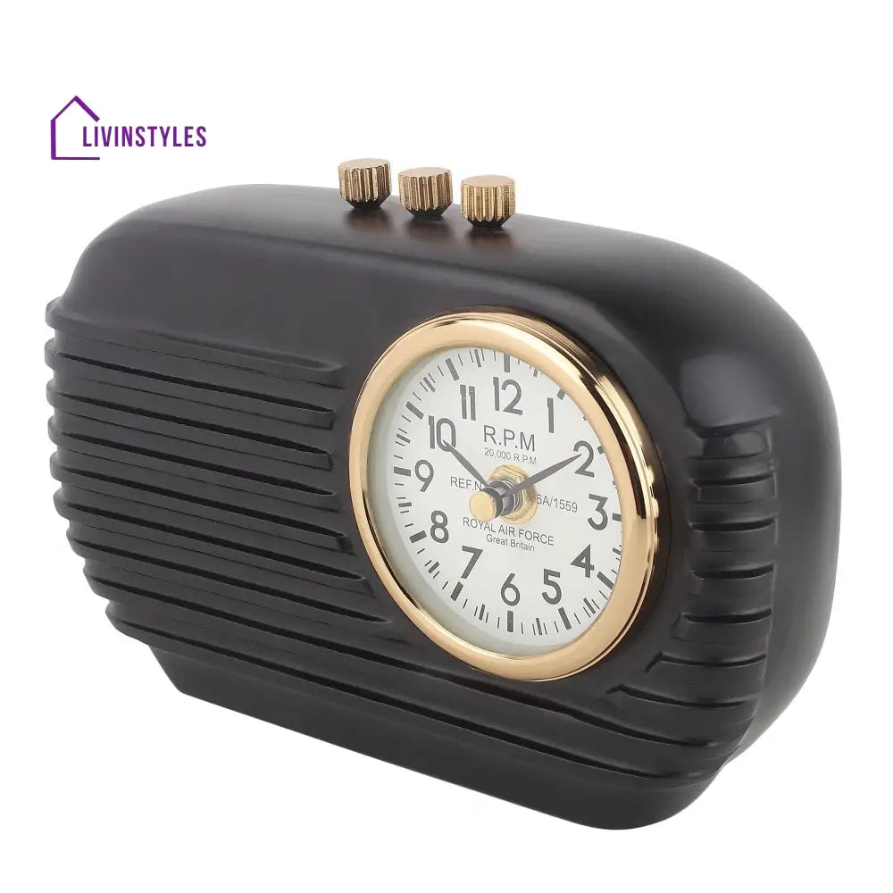 Radio Reverie Table Clock In Black