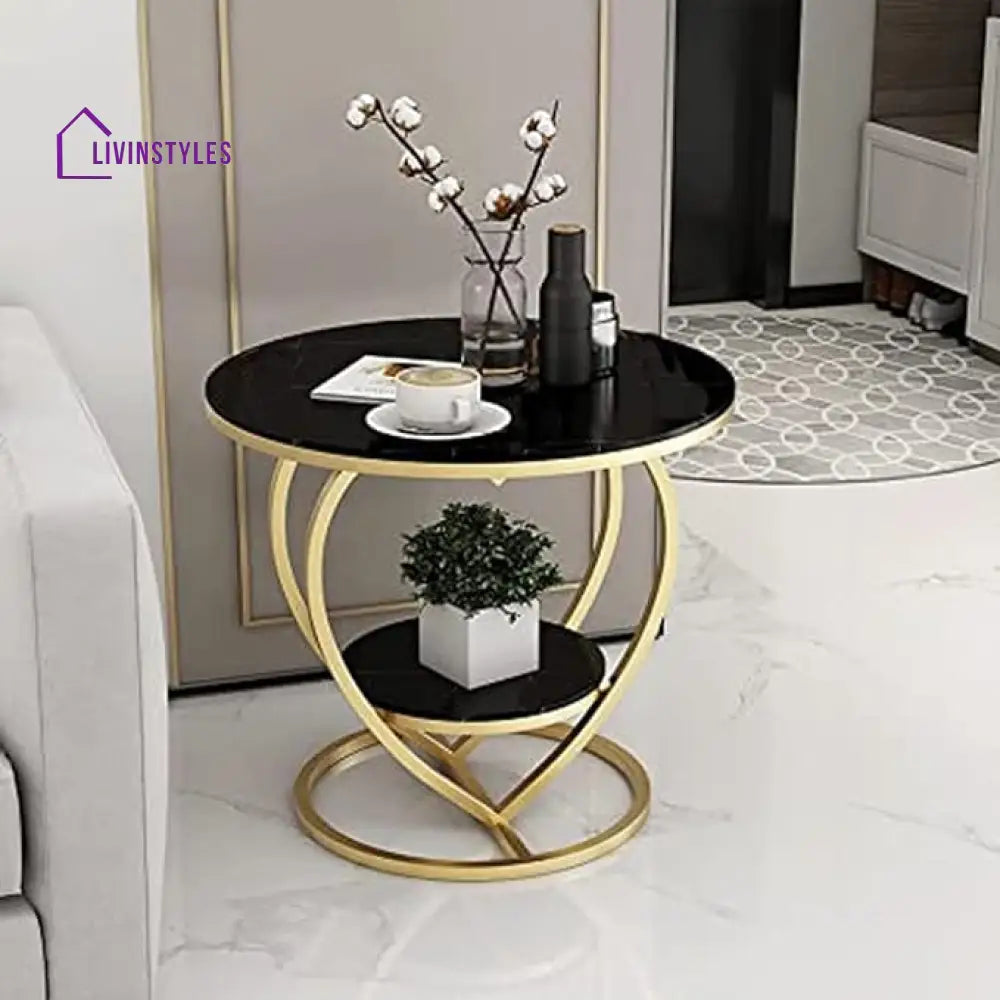 Raghavendra Round Marble Side Table For Living Room