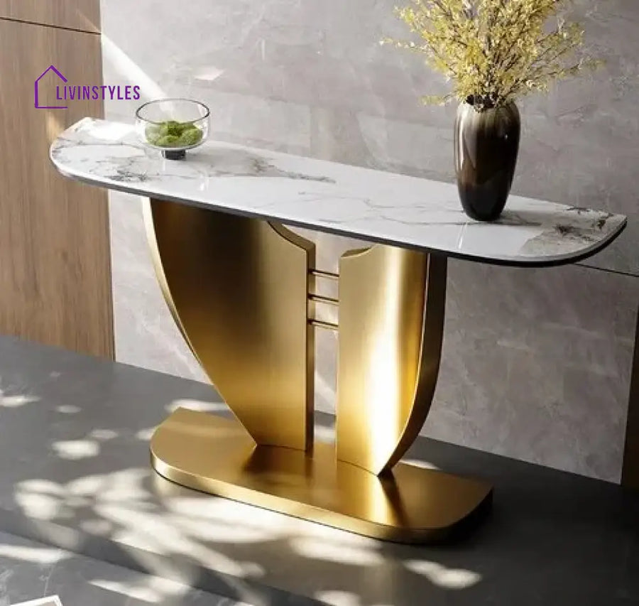 Raisa Decorous Golden Luxurious Console Table