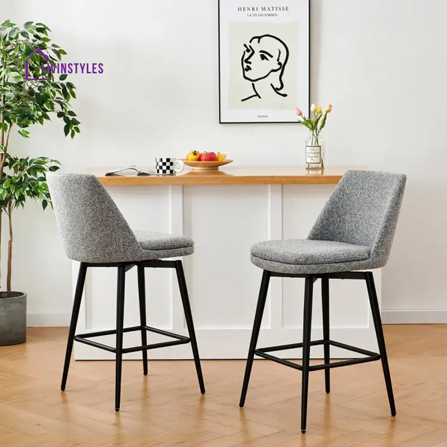 Ranveer Grey Color Mccain Bar Stool