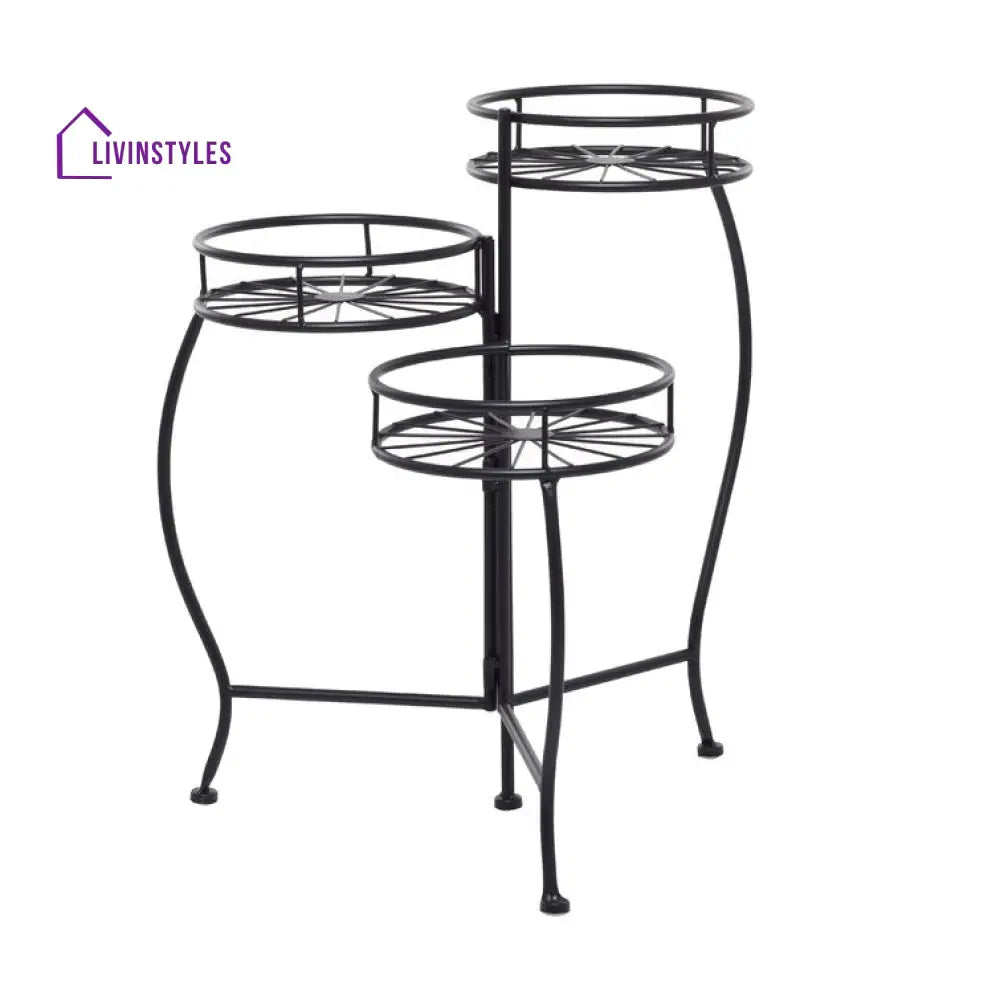 Rashi Metal Black Plant Stand For Balcony