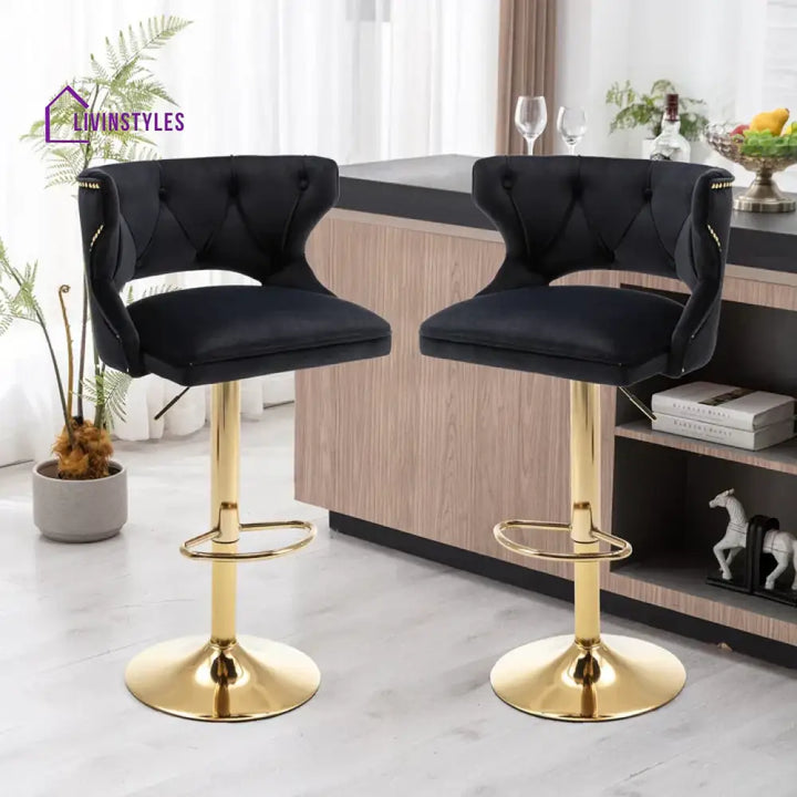 Ravi Black Verona Bar Stool Set Of-1