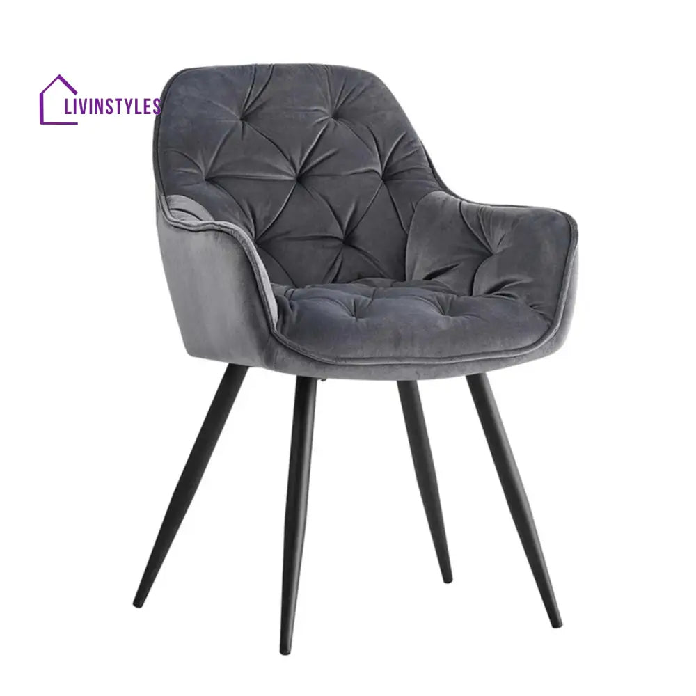 Refined Velvet Dining Designer Chair Grey Furniture