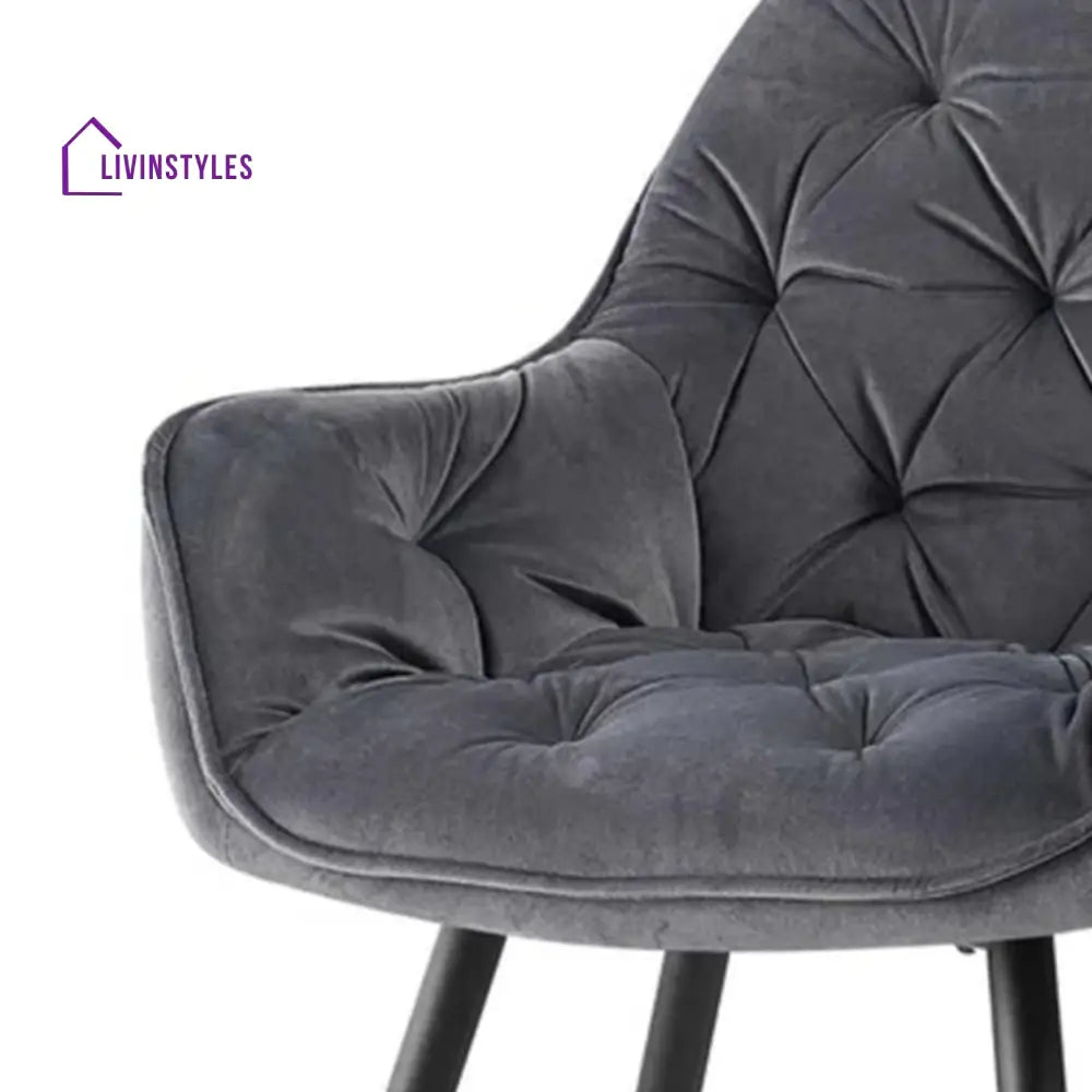 Refined Velvet Dining Designer Chair Grey Furniture