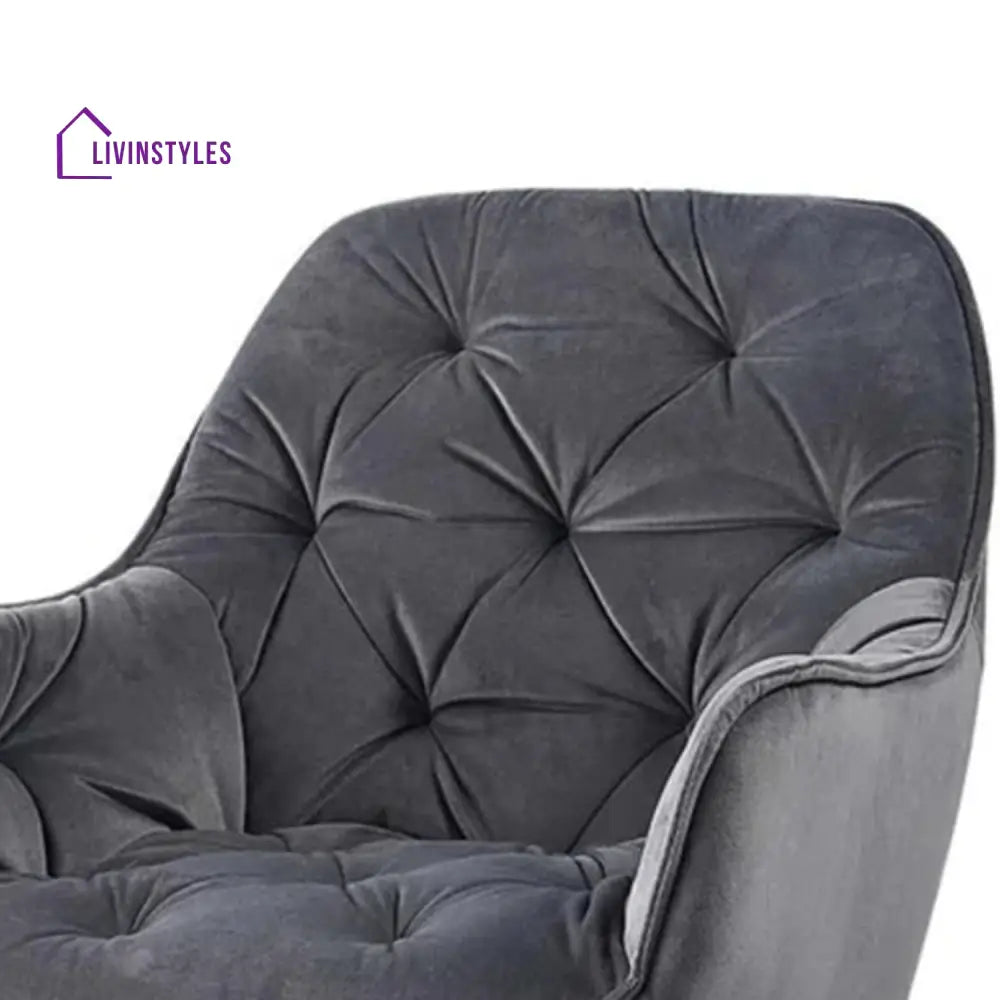 Refined Velvet Dining Designer Chair Grey Furniture