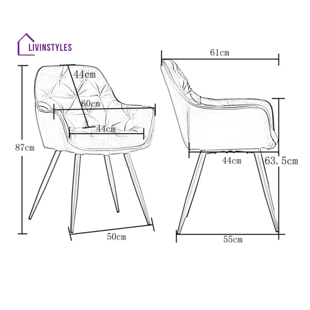 Refined Velvet Dining Designer Chair Grey Furniture