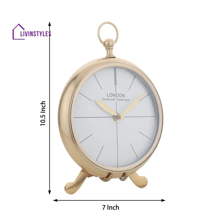 Regal Standpoint Table Clock Gold