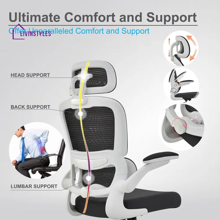 Renu Ergonomic Office Chair For Work From Home High Back Computer With Adjustable Seat